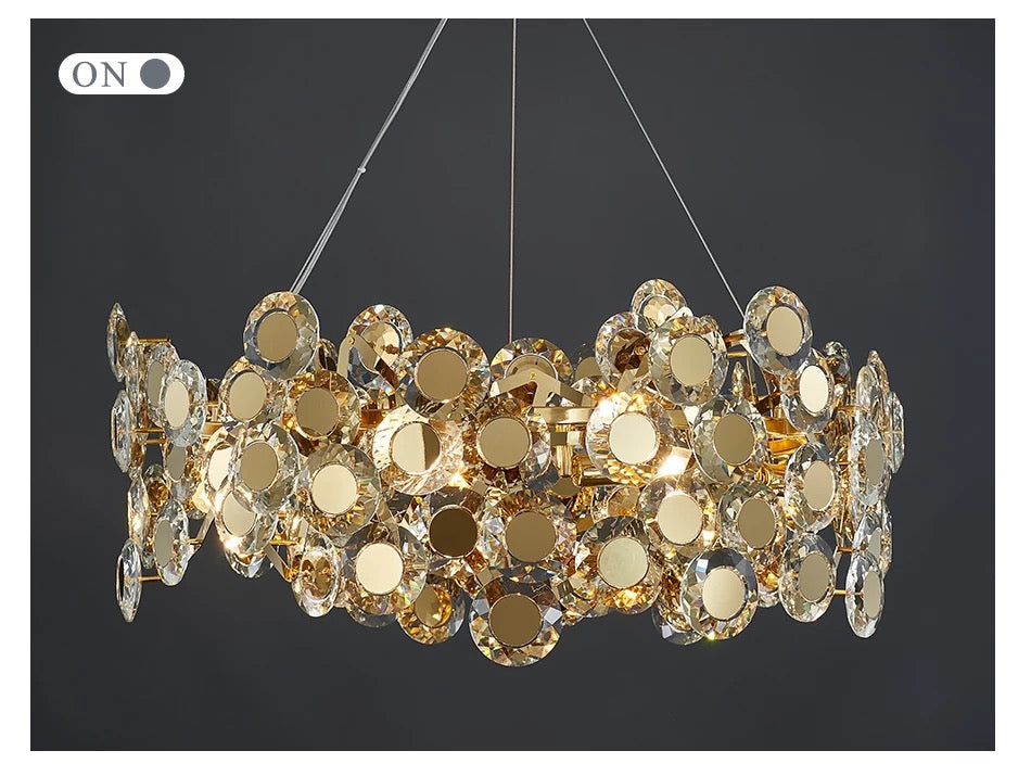 Round kristály csillár.